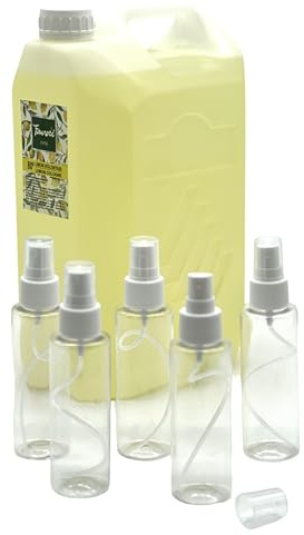 UZMAN Favori Kolonya 80° Limon Cologne since 1954, 5L Zitronen Duftwasser Eau de Cologne + 5x Abfüllspays Unisex Parfum Kolonyasi Aftershave
