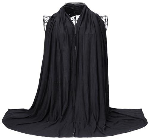 Ever Bloom Kopftuch Damen Hijab für muslimische Frauen lang- Muslim Kopfbedeckung Schal Atmungsaktiv - Premium 190 x 70 cm, Schal Farben:New Schwarz