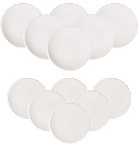 Villeroy & Boch NewMoon - Set di 12 piatti piani (27 cm) e piatti da colazione (24 cm) per 6 persone, con bordo a conchiglia della luna nuova, in porcellana, colore: Bianco