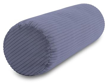 CozyKing Nackenrolle XXL Cord Grau Nackenkissen extra lang Öko-Tex 100 und 40°C waschbar - Nackenstütz-Kissen mit Bezug für Auto, Flugzeug, auf Reisen oder zum Lesen und Relaxen zu Hause - 15x70 cm