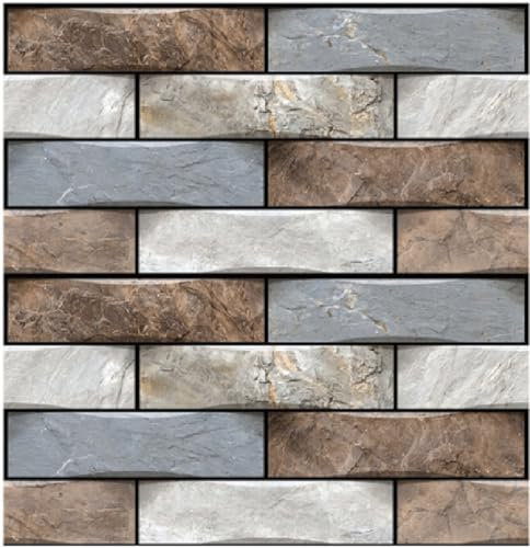 Hyesrtey 10 Stück 3d Wandpaneele Steinoptik Selbstklebend, 30 × 30 cm Wandverkleidung aus Kunststoffplatten, Wasserdicht PVC Backstein Tapete für Wohnzimmer,Schlafzimmer,Küche (Blauer Ziegelstein)