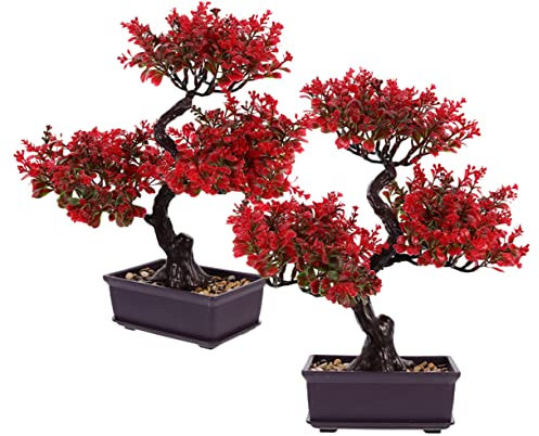 RORPOIR 2stücke Künstliche Bonsai Pflanzen Dekorative Tischpflanzen Im Topf Für Büro Und Zuhause Langlebig Und Pflegeleicht Bringen Jeden