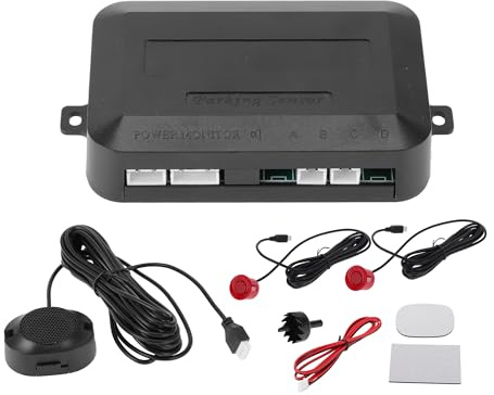 Motoforti Universal Auto Vehicle Reverse Backup Radar System Reverse Parking Sensors Distance Detection Red 2 Parking Sensors Alarm Buzzer Reminder