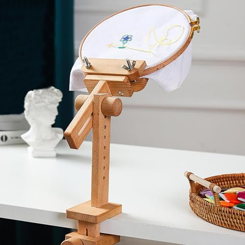 Stickständer Kreuzstich Ständer Aktualisiert Verstellbarer Stickständer für Tisch Stickrahmen Embroidery Hoop Stand Stickrahmen Halterung aus Stickständer für Tisch für Basteln DIYs