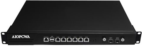 AIOPCWA 1U Firewall Appliance B250 Core i9 9900, 2 x 10Gb SFP+ LAN Firewall Hardware VPN Router PC, 32GB RAM 512GB SSD OPNsense Hardware 19”Rackmount for Homelab with VGA, SIM