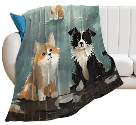 GFLFMXZW Überwurfdecke, flauschige, leichte Flanell-Decken für Sofa, Regen, Katze und Hund, warm, gemütlich, dekorativer Überwurf für Sofa-Decken für Couch, alle Jahreszeiten, 76 x 100 cm