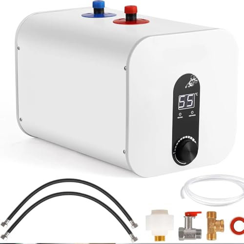 Chauffe-eau électriques, eau chaude instantanée 1500 W, 2,11 gallons, chauffe-eau instantané sous évier, tubes en acier inoxydable 316, chauffe-eau instantané à la demande, pour placards, armoires, cu