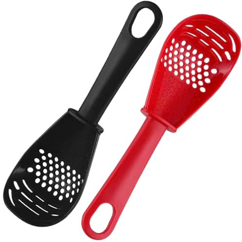 2pcs cuillère à fentes de cuisine multifonctionnelle, pp plastique écumoire cuillère à soupe écumeur cuillère à chaleur cuillère avec trou de suspension pour la cuisson, le réseau