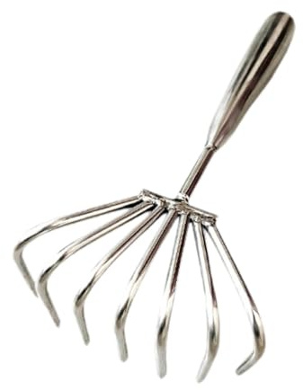 Dualoai Râteau à Griffes Portatif pour La Collecte Des Coquillages et Des Fruits de Mer, Outil Portable pour La Pêche Aux Palourdes, 7 Dents 9 Cm