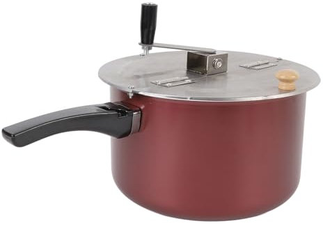 Stainless Steel Popcorn Popper Hand Operated Homemade Popcorn Maker, Compatible with Gas Stove & Induction Cooker, Portable Movie Night Machine