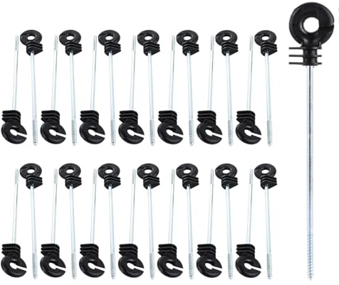 LDHHYH 50 Pack Electric Fencing Ring Insulators, 10Inch/26cm Screw in Insulator Fence, Fence Post Ring Insulator for Electric Fence, Post Insulator Accessories for Animal Husbandry