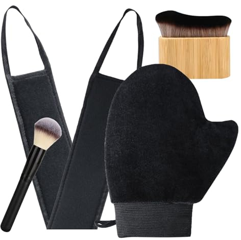 Selbstbräuner Handschuh Set – 4er Pack Selbstbräuner Handschuhe mit Applikator, Handschuhe für Streifenfreie Bräune, Einfach zu Reinigen und Wiederverwendbar
