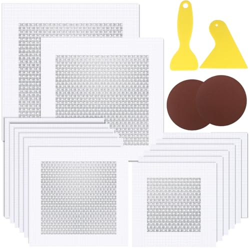 KMFYMPT 18 Pcs Wall Repair Patch, 4/6/8/10 In Drywall Patch Repair Kit, with Sandpaper and Scraper, Plasterboard Sheet, for Quick Repair Broken Walls or As Ceiling Fillings