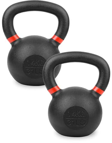 Cast Iron Kettlebell Weight Set 4Kg–32Kg Strength Training Equipment for Home Gym, Fitness, Bodybuilding & Full-Body Workout (Pair, 14Kg)