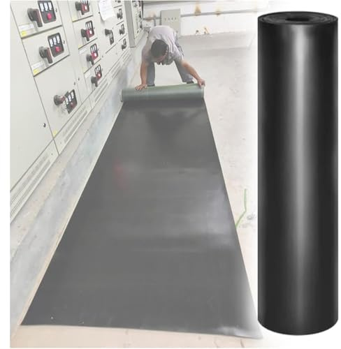 High Voltage Rubber Insulation Mat 6000V - Non-Slip Electrical Safety Mat for Home & Commercial Use, Large 0.1 x 10.5ft Insulated Floor Matting for Switchboards