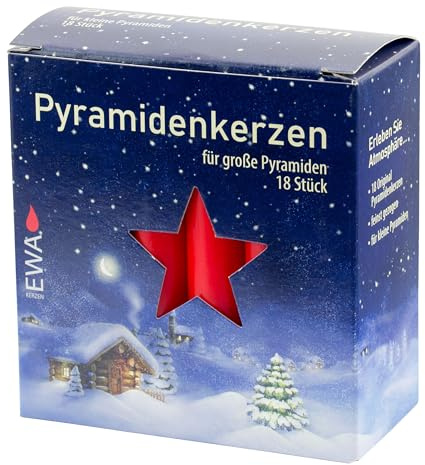 JEKA - Rot Pyramidenkerzen, 17x100 mm, 18 Stück/Packung, Unparfümiert
