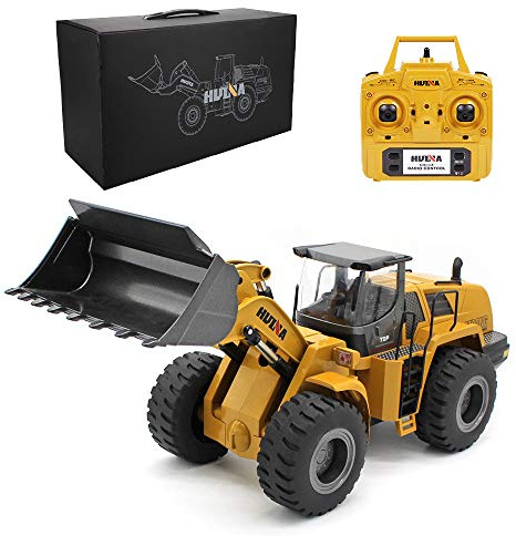 Ailejia 1/14 RC Wheel Loader 10 Channel Remote Control Front Loader Construction Tractor 2.4GHz Metal Bulldozer Toy