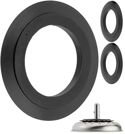 Läpptätningar för silkorgar, 3 st, i svart, av gummi, ersättningstätningsring med Ø 54,5 mm utsida, 32,8 mm insida, 4,8 mm tjock, diskbänkstätningsring avloppssil, silkorgstätning diskbänk