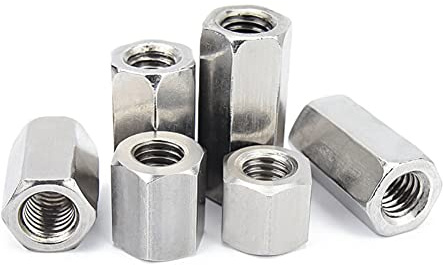 BOZONLI M5 Dadi Esagonali Lunghi, Dado Esagonale Lungo Dado a barretta lunga Dado d'accoppiamento esagonale Filettatura femmina Esagono incassato Barra filettata Stelo esagonale(M5×8×15mm,5 pcs)