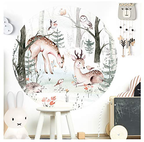 Little Deco Wandtattoo Waldtiere Rehe Eule Igel DL567 M - 60 cm