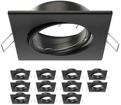 ledscom.de 12 pièces cadre d'encastrement au plafond RIR, carré, pivotant, noir mat