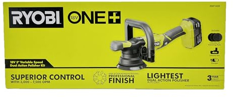 RYOBI - ONE+ 18V 5 in. Variable Speed Dual Action Polisher Kit with 4.0 Ah LITHIUM+ HP Battery and Charger - PBF100KN