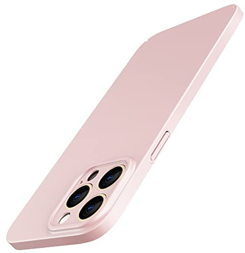 JETech Cover Sottile Aggiornamento (0,85 mm Magro) per iPhone 13 Pro 6,1 Pollici, Copriobiettivo per Fotocamera Protezione Completa, PC Rigido Opaco Leggero Custodia Ultra Sottile (Rosa)