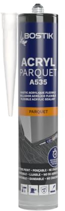 Bostik Joint Acryl Parquet - 300 ml | Gris Anthracite - Mastic Colle Acrylique Spécial Parquet - Finition Pour Parquet et Sols Stratifiés - Séchage rapide