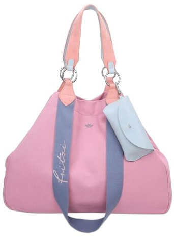 Fritzi Izzy Canvas Shopper Baumwollmix Damen Handtasche Festival City Beach vegan abnehmbares Brillenetui 36 x 50 x 16 cm – Schwarz, Rosa, Orange, Lila, Grün, Blau, Pink, Beige, Gelb