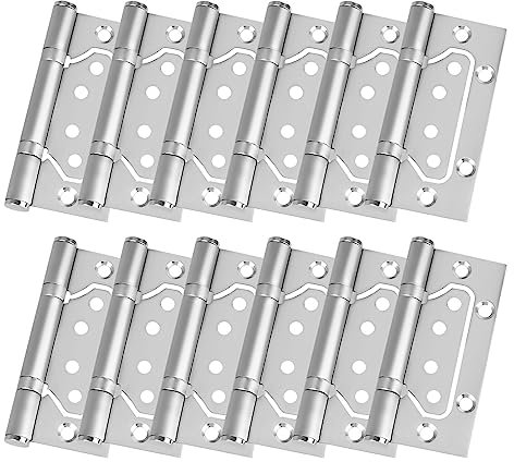 MIVIDE 12PCS Flush Hinges 100mm, Stainless Steel Door Hinges 4 Inch, Ball Bearing Flush Door Hinges for Bedroom Wardrobe, Kitchen Cabinets, Internal Doors