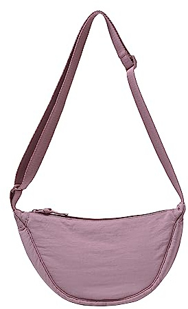 DWDC Bolso bandolera, bolso de hombro para mujer, pequeño, de nailon, media luna, suave, informal, bolso cruzado, bolso de pecho, bolso bandolera