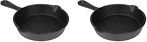 Olympia GJ553 Mini Cast Iron Round Pan Frying Cookware Commercial - 100 (Ø) mm,Black (Pack of 2)