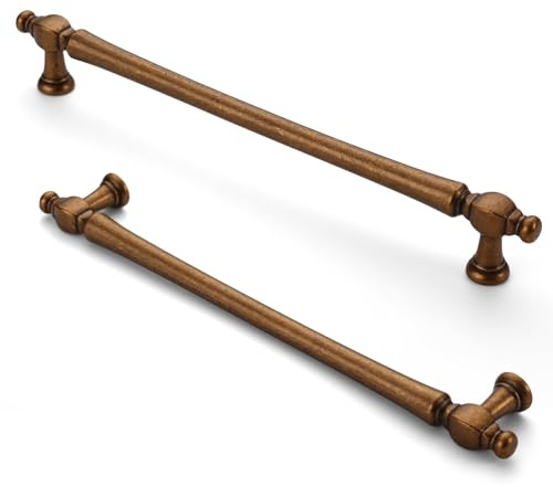 FURNIWARE 10 Stück Antiker Schrankgriffe,Antiquitäten Brass Möbelgriff 192 mm Bohrlochabstand Schubladengriff, Schubladengriffe für Türen, Küchen, Truhen, Kommoden, Schränke