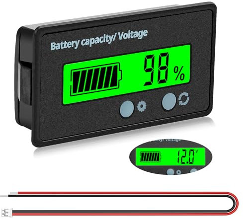 VooGenzek Voltmetro di capacità della batteria, display LCD, display LCD, DC 12 V, 24 V, 36 V, 48 V, 60 V, 72 V, 72 V, colore verde