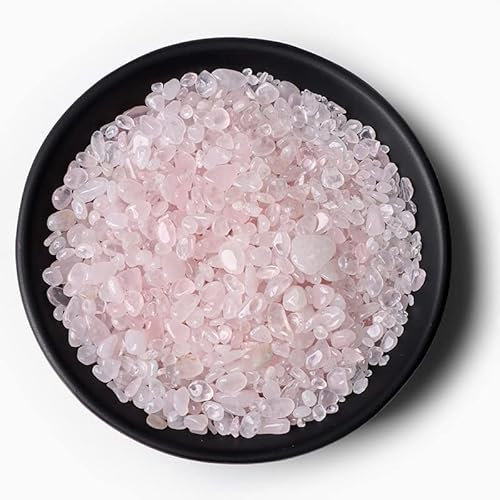 CZAOINCU 3-5mm Puce Naturelle Rose Quartzs Gravier Brut for décor de réservoir de Poissons réservoir d'aquarium décoration de la Maison Collecte à Domicile (Color : Rose Quartz, Size : 20g)