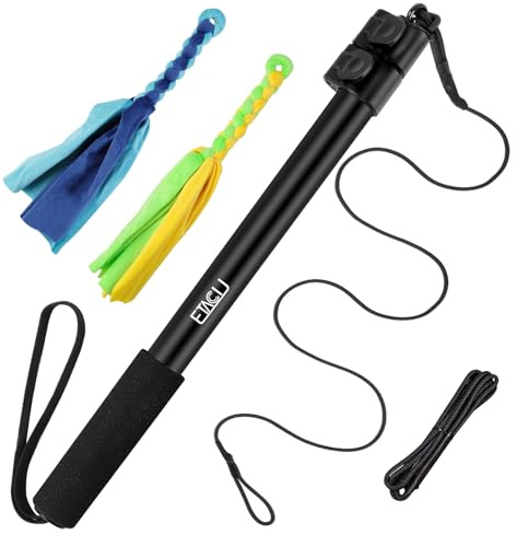 ETACCU Reizangel für Hunde, Reizangel-Hunde Große Hunde & Kleine | Hundespielzeug Ausziehbar, 103cm Flirt Pole mit Hunde Seil Spielzeug