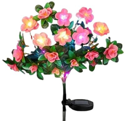 Lampade solari da esterno a forma di di azalea,lampade solari a forma di di azalea da giardino, Lampada da prato per esterni, Luci solari di fiori, luci di pista di energia terra
