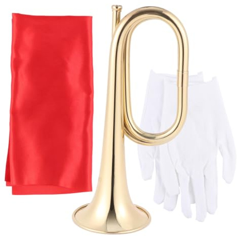 Abaodam 1stück Bugle Instrument Rot Mit Zubehör Traditionelle Blechblasinstrument Für Schüler Und Anfänger Für Paraden Und Veranstaltungen Inkl Tasche Handschuh