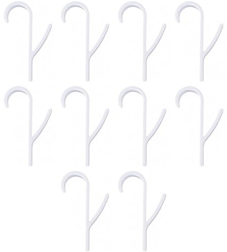 JZK 10 ganci in plastica bianca per asciugamani, da cucina, termosifone, bagno, scaldasalviette, appendiabiti, ganci per appendere asciugamani