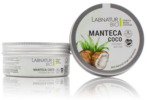 Manteca Corporal Coco 230ml Labnatur Bio. Con Karité, Coco, Aloe Vera, Aceites de Almendras Dulces y Soja. Hidrata y Nutre en Profundidad. Pieles secas. Natural Certificado, Ecológico y Vegano.