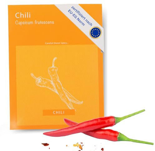HAVENHAUS Chili Samen zur Anzucht | Capsicum Frutescens feurige Chilisamen 50 Stück für Anzucht drinnen & draussen ideal ab März | zertifziertes Saatgut mit detaillierter Anleitung auf Rückseite