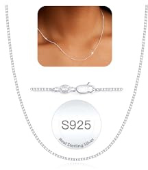 ZHESHY Kette Silber 925 Damen Silberkette Damen 925 Ohne Anhänger Feine Halskette Sterling Silber Breite 0.8/1/1.3mm Wasserfest Antioxidation Silberschmuck Geschenke Für Frauen Mädchen Länge:40cm-55cm