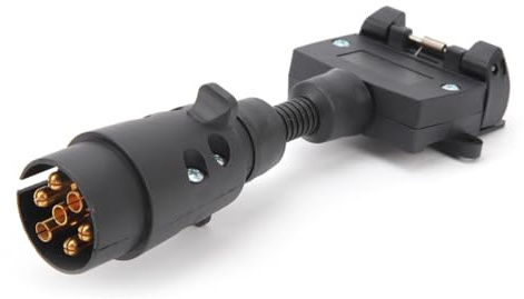 Bosiyrggrl Per Adattatore per Rimorchio di Caravan Impermeabile, Spina Rotonda A 7 Pin A Presa Femmina Piatta A 7 Pin.
