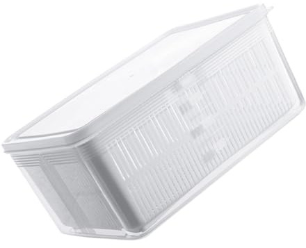 Gatuida Panier D'égouttage à Double Couche Transparent en Polypropylène, Égouttoir Carré Cuisine pour Fruits et Légumes, Support de Rangement et Filtration, Usage Domestique