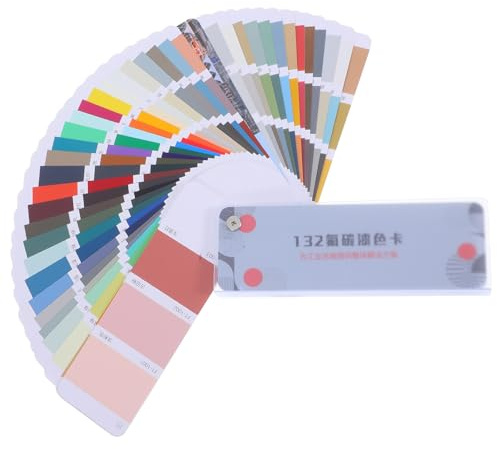 SAFIGLE 132-color Fluorocarbon Paint Sample Card Set, Industrial Coating Color Chart with Metallic Silver and Pearl Shades, Standard Paint Chips for Automotive and Equipment Finishes,