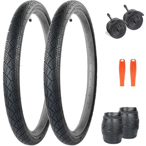 WEEROCK Juego de 2 neumáticos plegables de 20/24/26 pulgadas, 20/24/26 x 1,75 pulgadas, para bicicleta de montaña, bicicleta infantil, bicicleta de crucero, bicicleta Commuter Bike