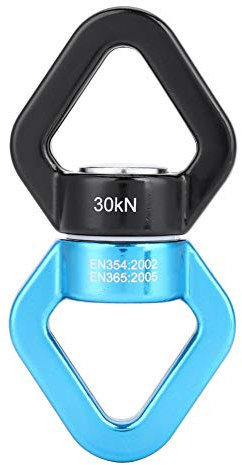 Alomejor Kletterschwenker 30KN 360 ° Drehseil-Drehverbinder Abgedichtetes Lager Rettungs-Bergsteiger-Hängematte zum Klettern von Hängematte und Schaukel(Schwatz & Blau)