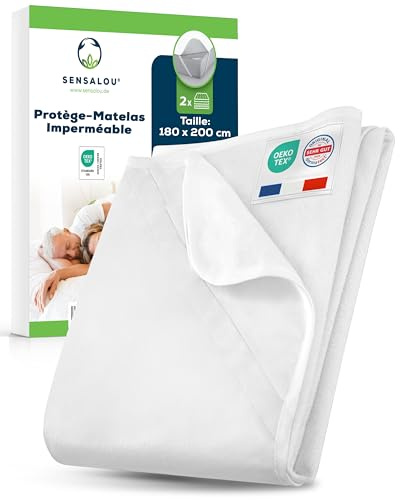 Sensalou Matratzenschoner Wasserdicht 180x200-2er Set Nässeschutz Auflage | Matratzenschutz für Doppelbett & Boxspringbett bis 30 cm – OEKO-TEX, atmungsaktiv, 95°C waschbar