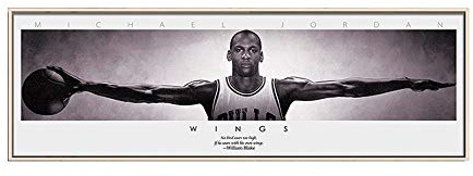 Michael Jordan Wings Leinwandbild, Wandkunst, Basketball-Stern-Poster für Wohnzimmer, rahmenlos, 50 x 150 cm (ungerahmt)