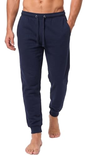Iron Mountain Mens Joggers – Fleece Jogging Bottoms for Men, Lightweight Cuffed Sweatpants with Drawstring Waist, Casual Gym & Lounge Tracksuit Bottoms (Navy, XL)
